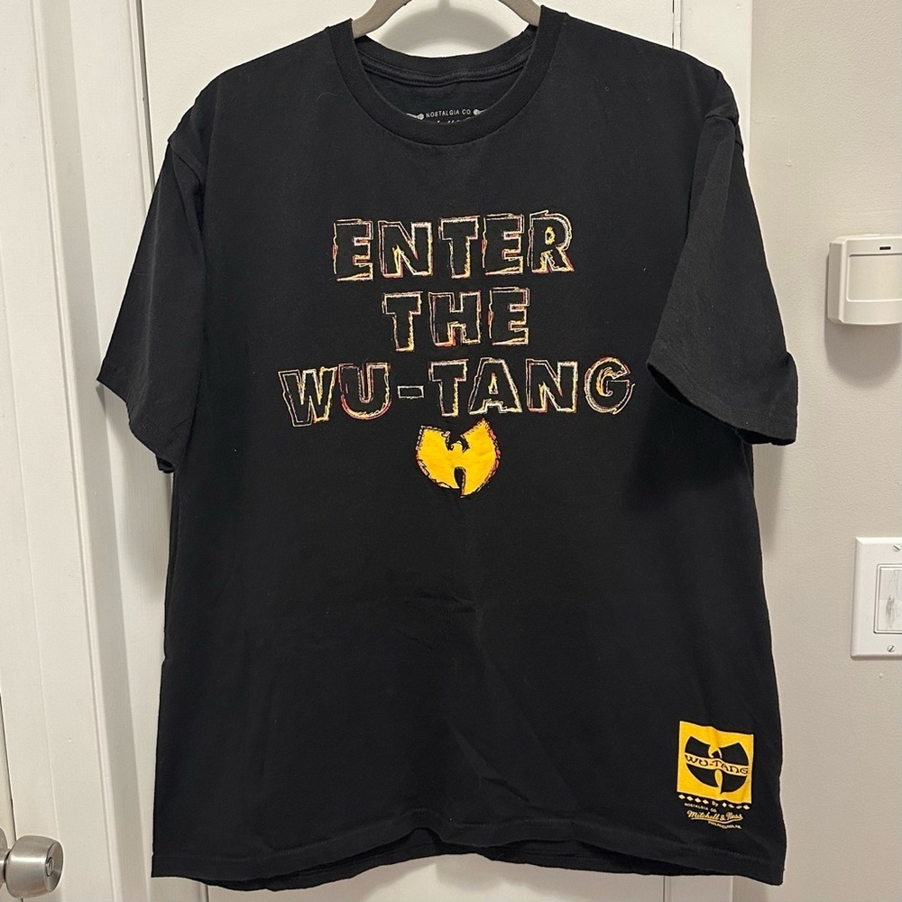 Mitchell & Ness Wu-Tang Clan Enter The Wu Black T Shirt Mens XL hip hop rap